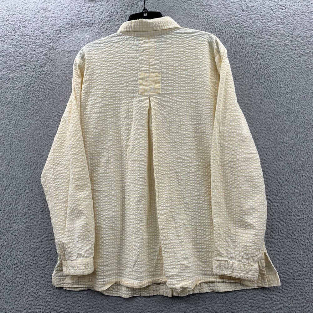 SUSAN GRAVER Shirt Womens Large Button Up Blouse Top Long Sleeve Yellow - Picture 2 of 7